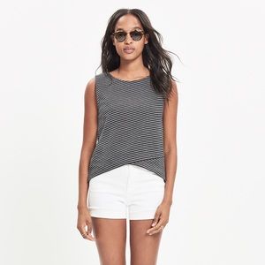 Madewell striped crossover tank top