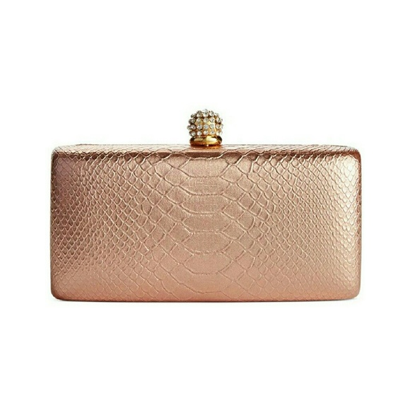 La Regale Metallic Snake Minaudiere