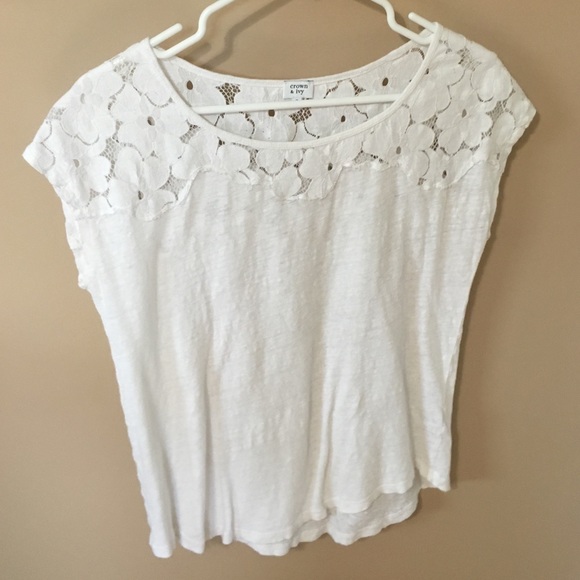Lace detail cap sleeve top