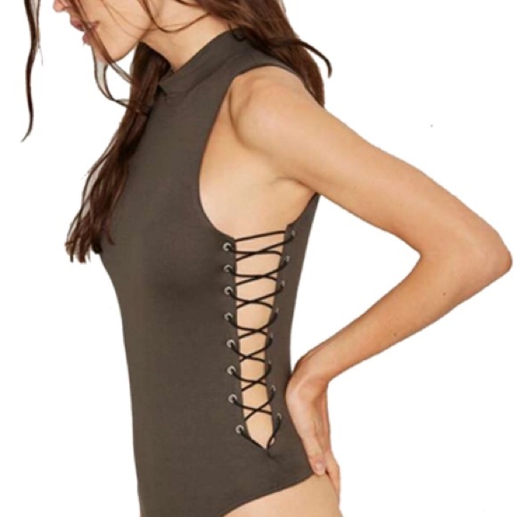 Lace up body suit