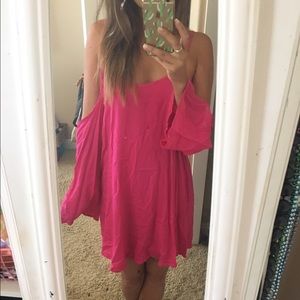 Pink backless dress