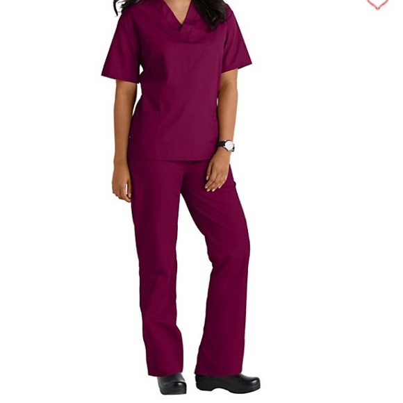 Maroon scrubs