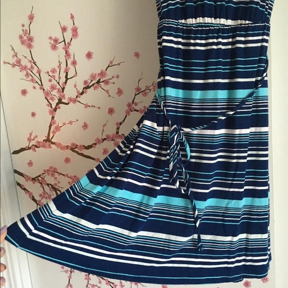 Striped Blue Sundress - Picture 2 of 4