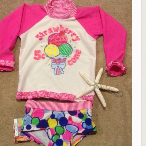 UPF protection Rash Guard Swim Set - Picture 3 of 4