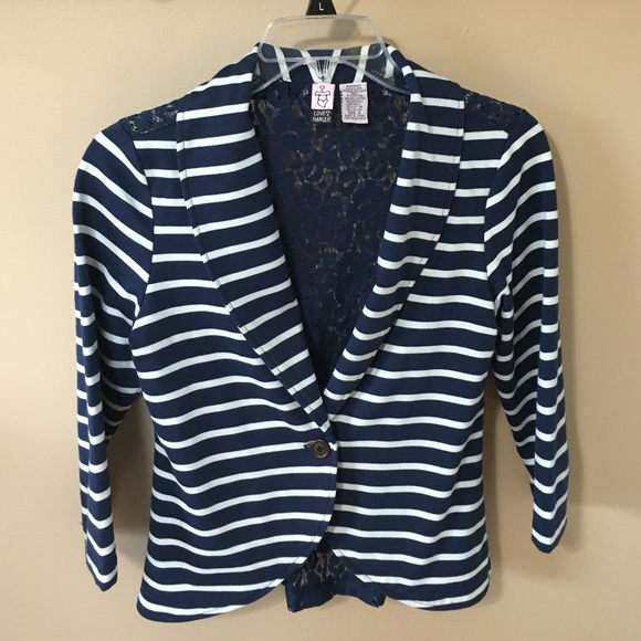 Cotton striped blazer