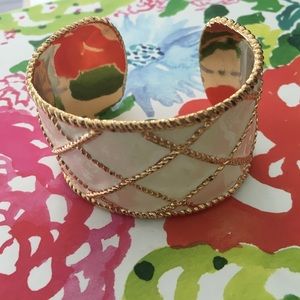 Lilly Pulitzer white and gold cuff bracelet