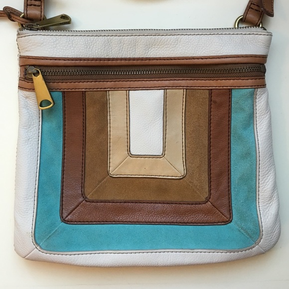 Fossil Leather and Suede Crossbody