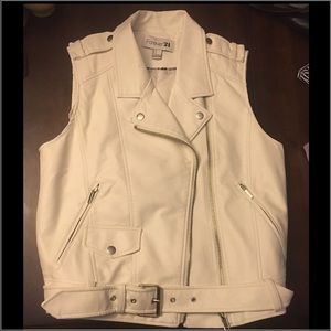 Faux leather vest