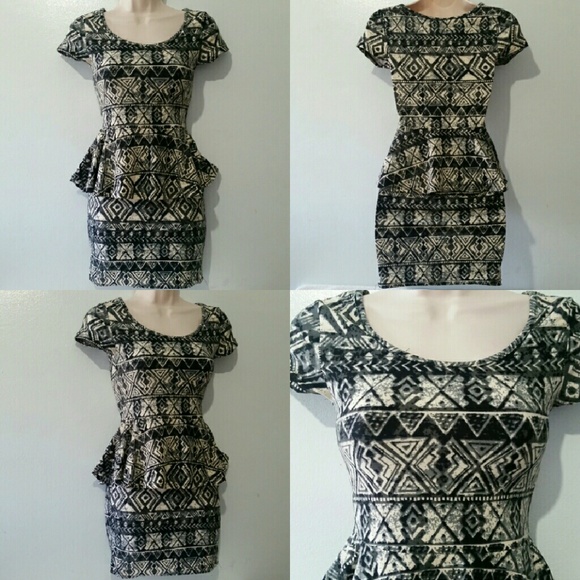 New Tribal Peplum Dress - Picture 2 of 2