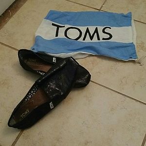 Black glitter TOMS