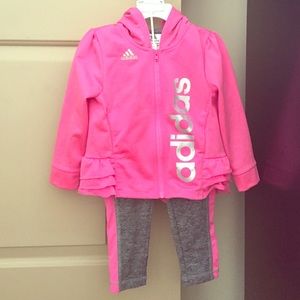 2PC Adidas Ruffled Track Suit for Baby Girl