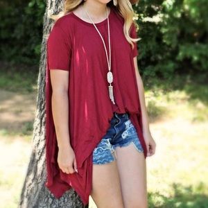 ♦️LAST ONE♦️Burgundy trapeze tunic