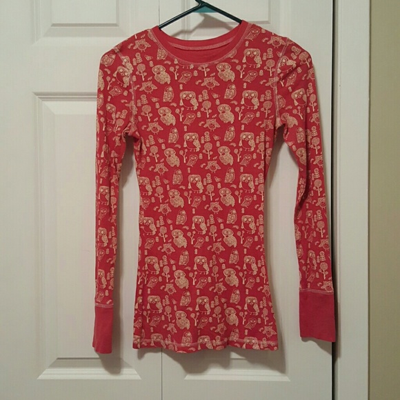 Roxy long-sleeved owl print shirt, super cute L