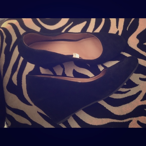 Black Suede Wedges. Size 11.