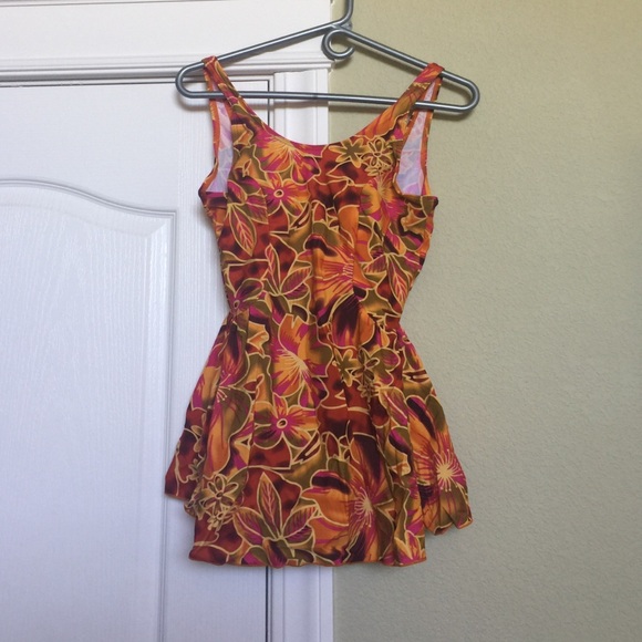 Size 14 skirted multi-color swimsuit. Worn once.