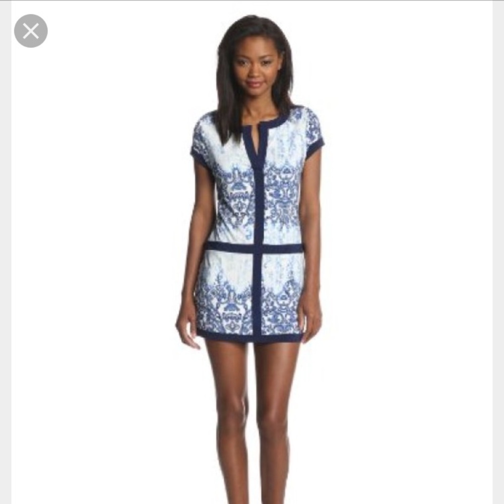 BCBG MAXAZRIA Daly V-Neck Shirtdress Shift Dress