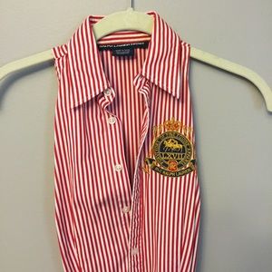 Ralph Lauren red striped shirt dress