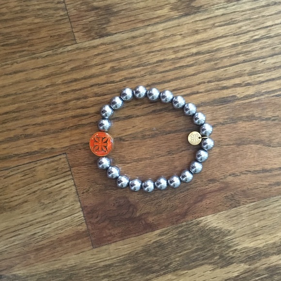 Orange and silver rustic cuff Melanie bracelet!