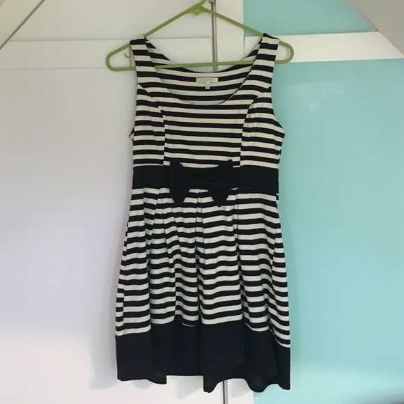 Black and white striped dress