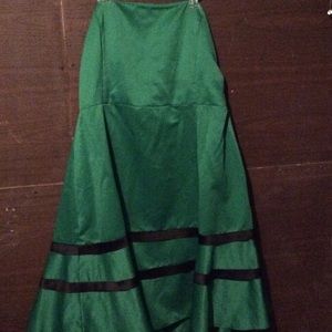 Strapless green dress