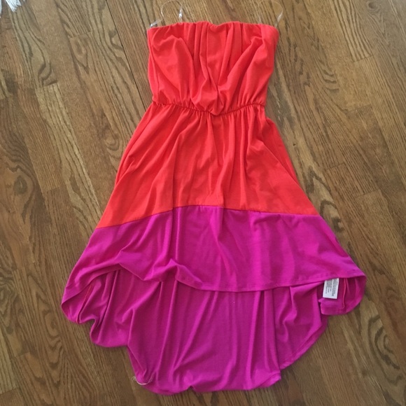 strapless high low dress!