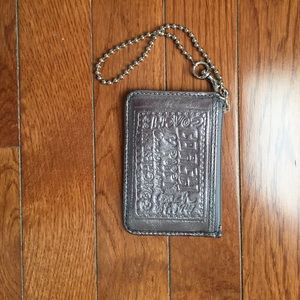 Coach silver leather card case