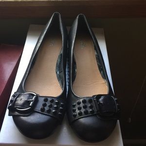 Mia girl black flat slight wedge- NEW never worn
