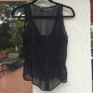 Lily White Sheer Black Blouse
