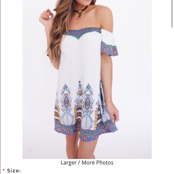 Dress! Off the shoulder- boho short dress