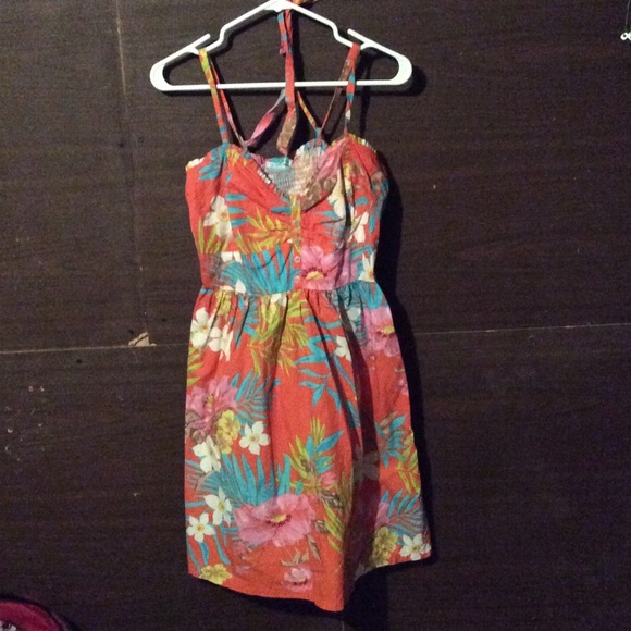 Orange floral dress
