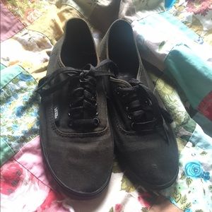 Black Vans with gum sole