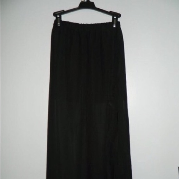 long black kirra skirt with a slit down the side