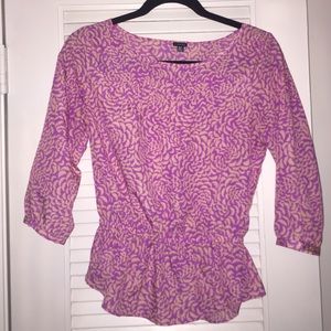I Love H81 Purple Flower Blouse