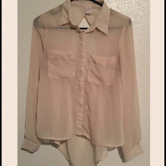 Sheer Dark Cream Top