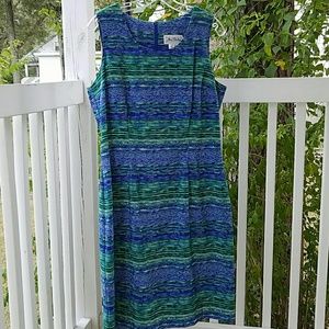Sheath dress blue green