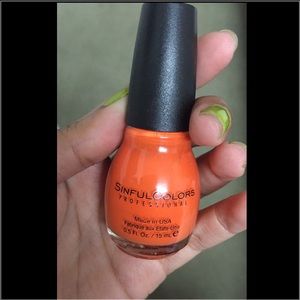 Bright orange nail polish