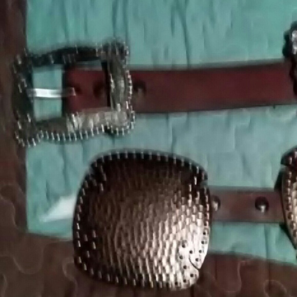 2 Brown concho belts XL