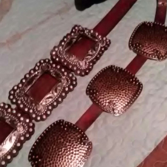 2 Brown concho belts XL main image 4