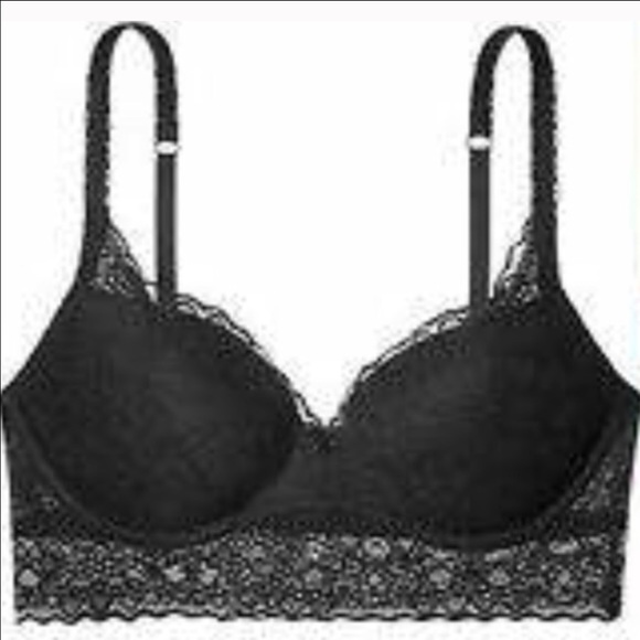 ❗️Last 1❗️VS PINK Black Lace Push Up Bralette - Picture 3 of 4