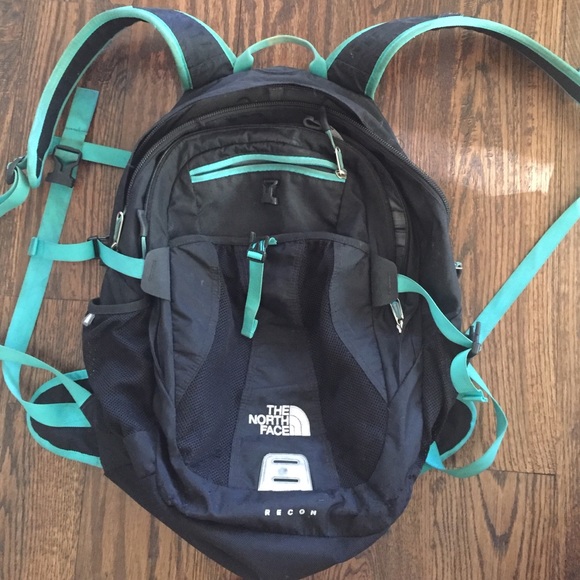 Northface Recon Black and Turquoise backpack