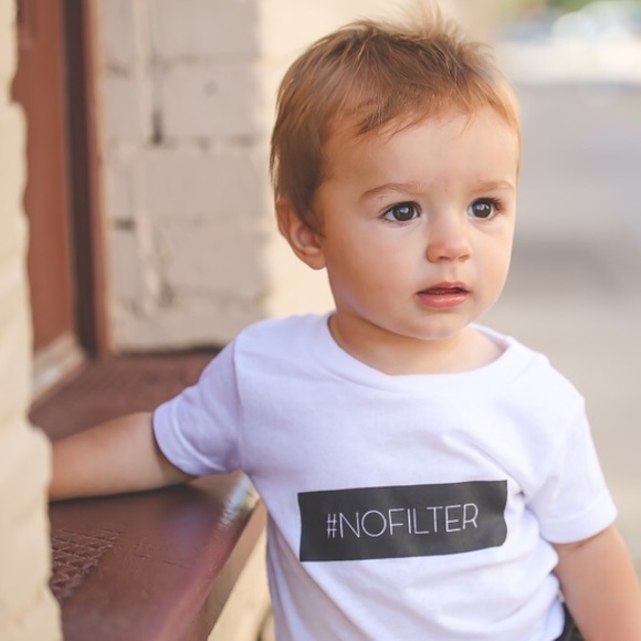 #nofilter white graphic tee for kids