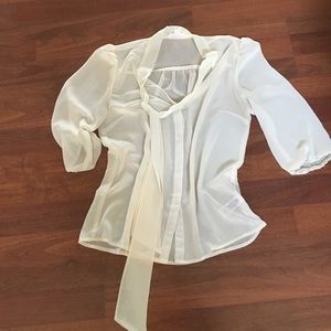 Shear ivory blouse - medium