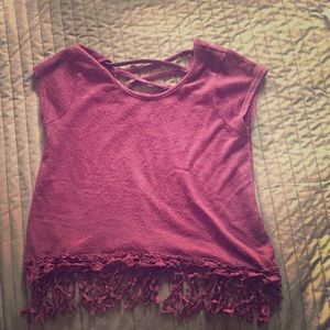 Cute purple shirt with cool back detail!