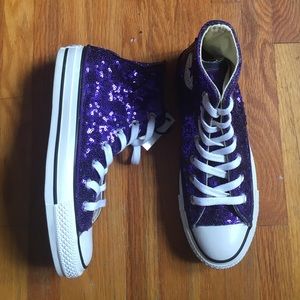 purple sequin converse sneakers