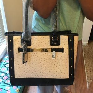Black & Cream Oversized Handbag