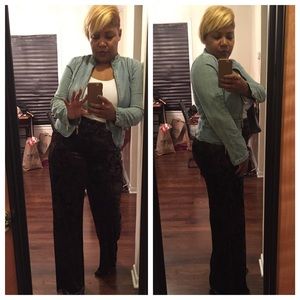 Velour palazzo pants