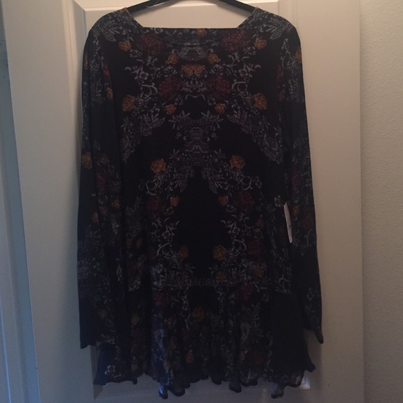 Free People Backless Long Sleeve Dress