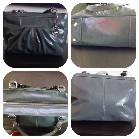 Authentic COACH Gray Patents Leather purse