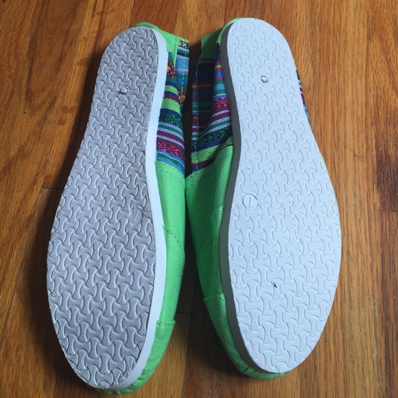 Bright Green Canvas Slip On Shoes - Picture 2 of 8
