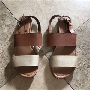 Brown and Gold Sandals